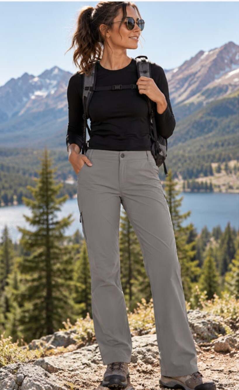 Colombia Women’s Omnishield Saturday Trail Straight Gray Travel Pants Size 8